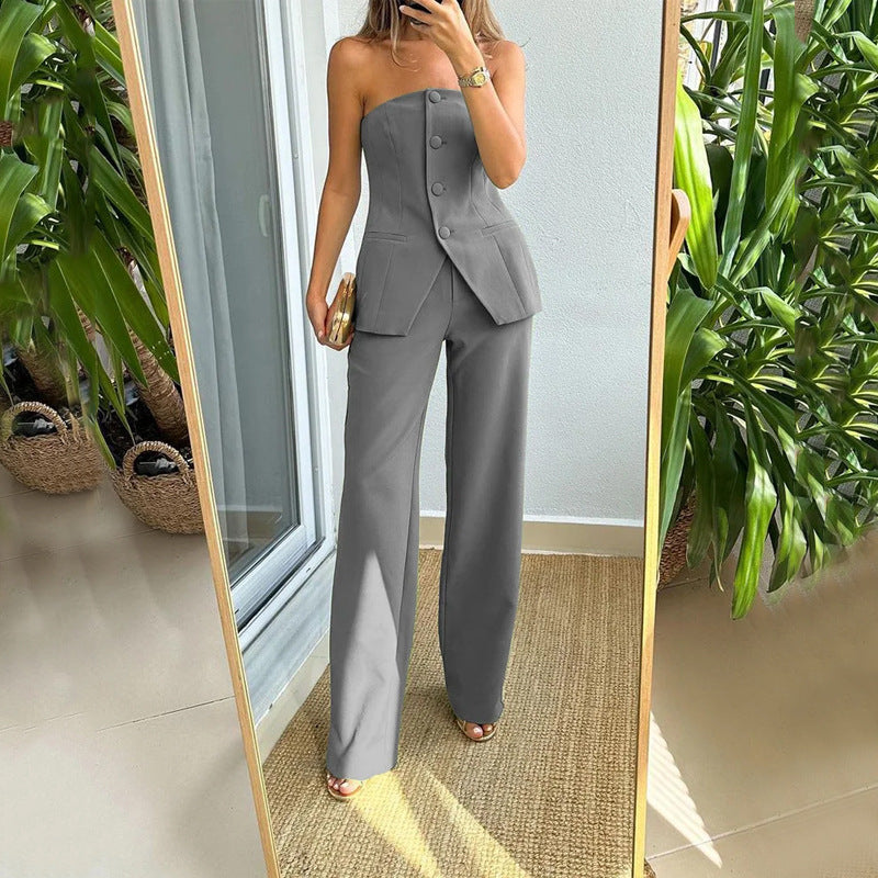 Fashion Tailored Graceful Tube Suit Pants