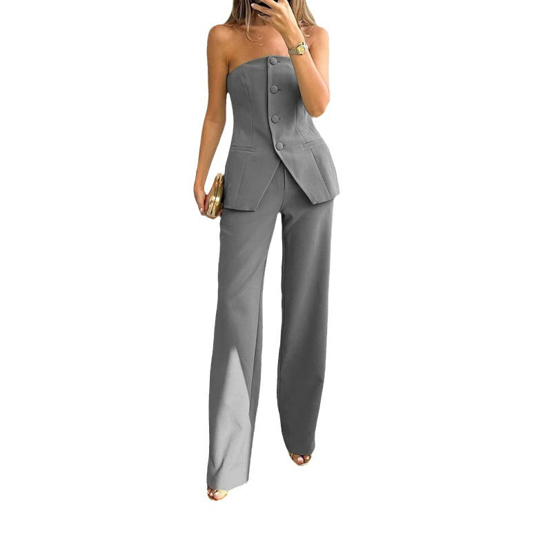 Fashion Tailored Graceful Tube Suit Pants