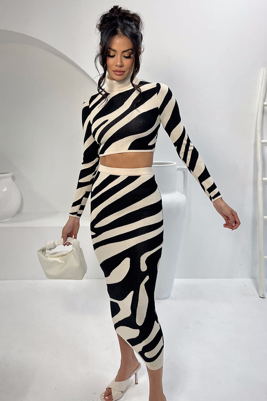 Striped Slim-Fit Sheath Skirt Suit