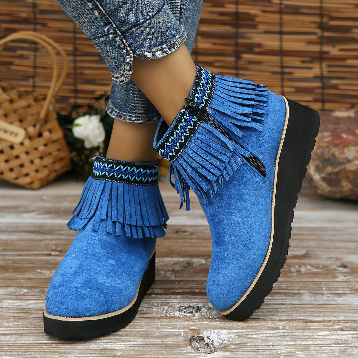 Fashion Thick Wedge Bootie