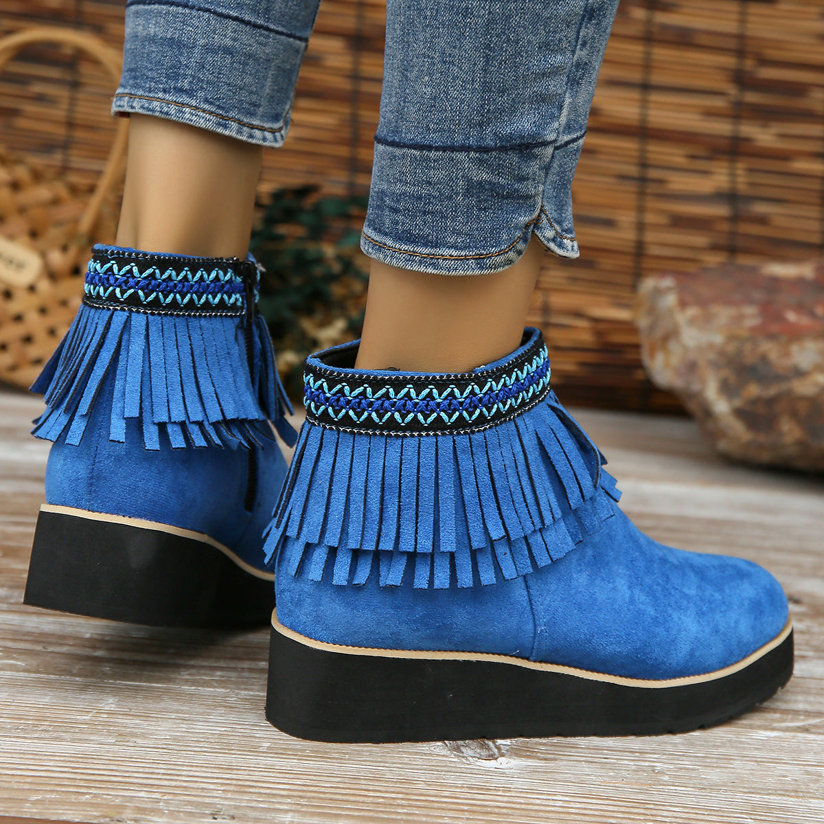 Fashion Thick Wedge Bootie