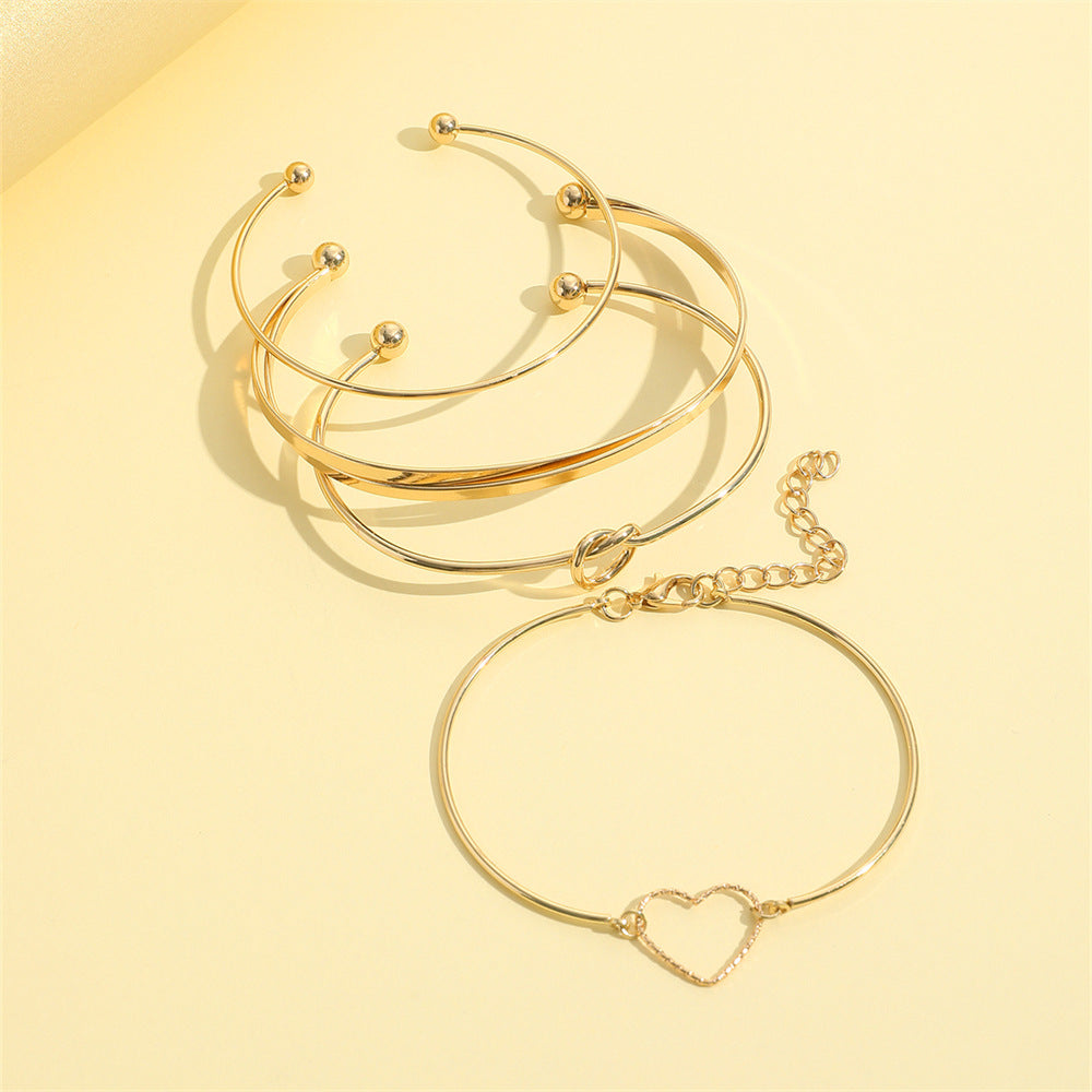 Alloy Love Knot Bracelet Suit