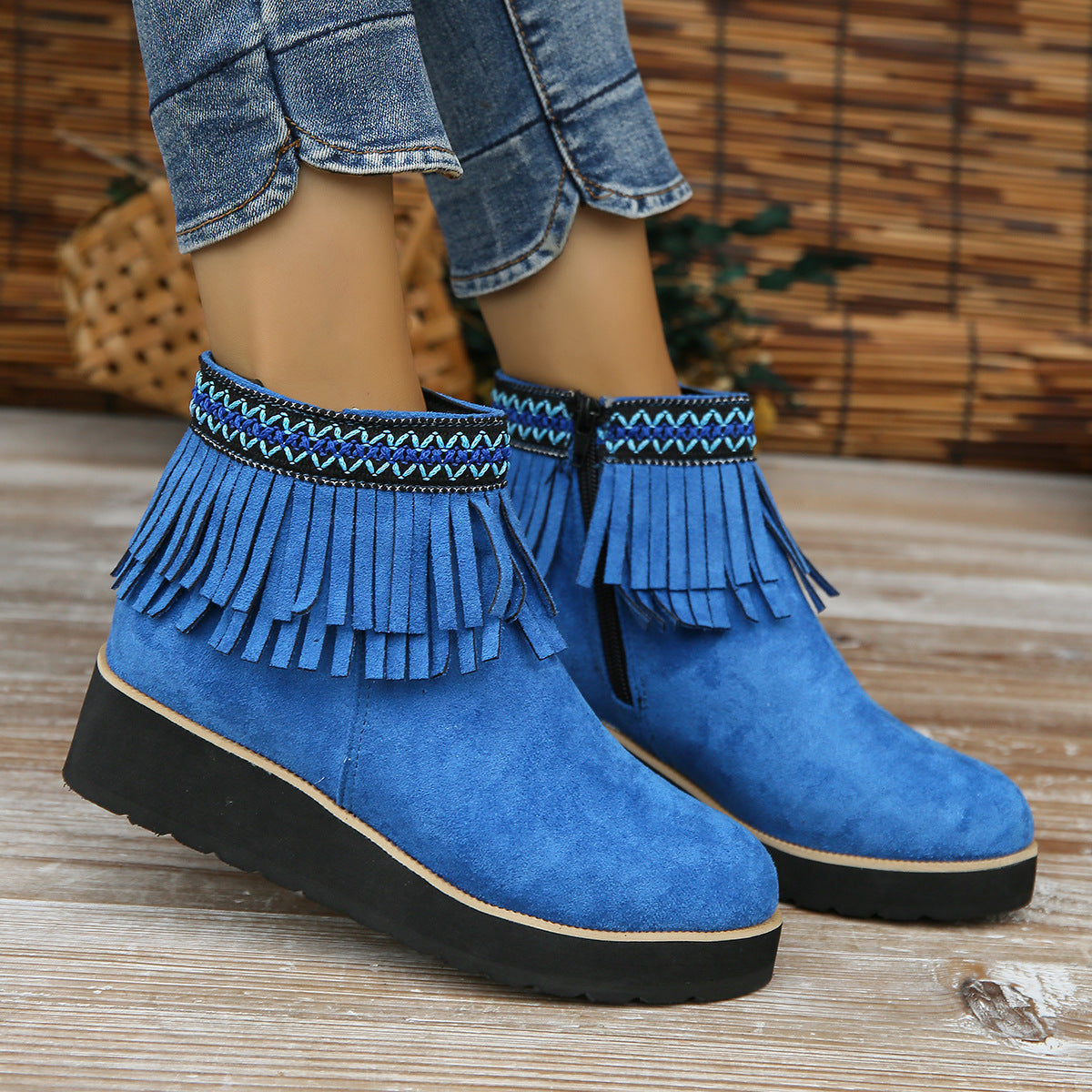 Fashion Thick Wedge Bootie