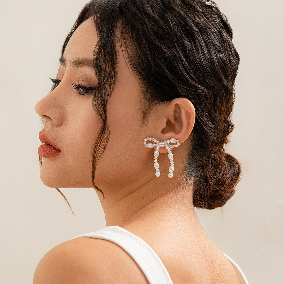 Simple Bow Tassel Earrings