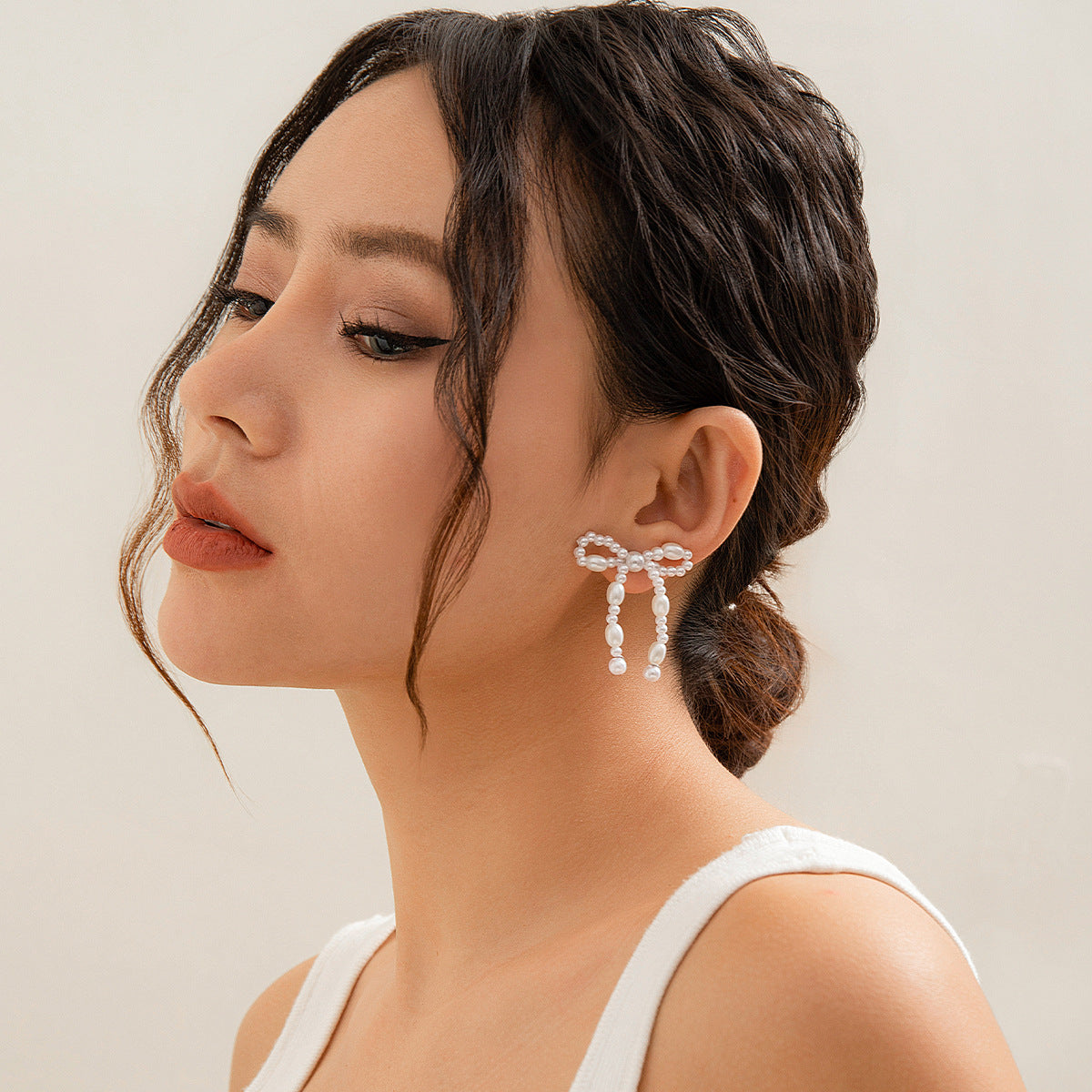 Simple Bow Tassel Earrings