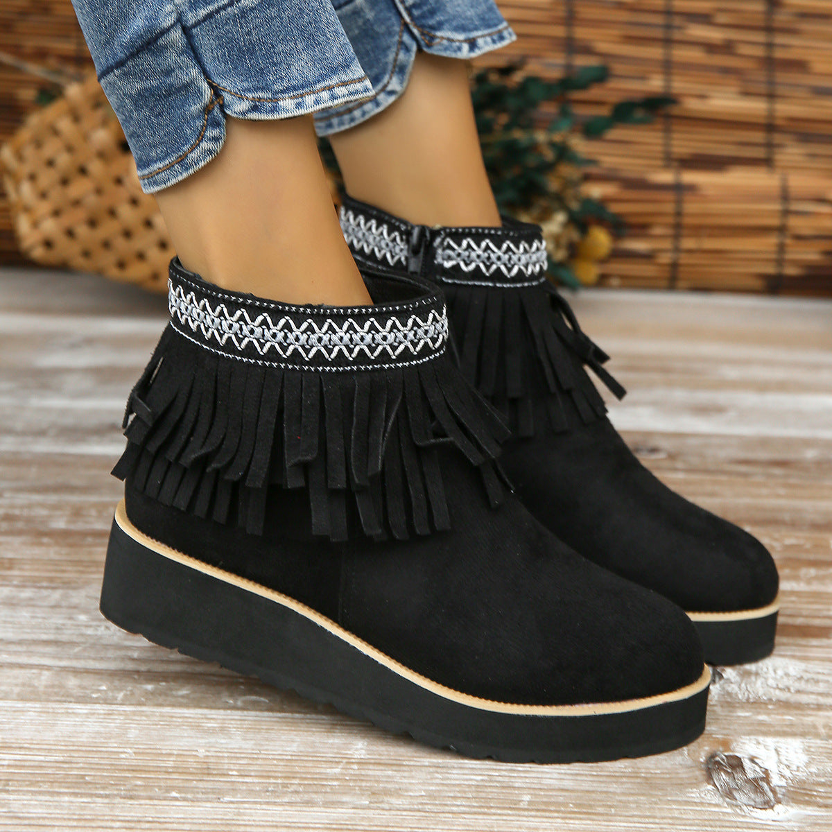 Fashion Thick Wedge Bootie