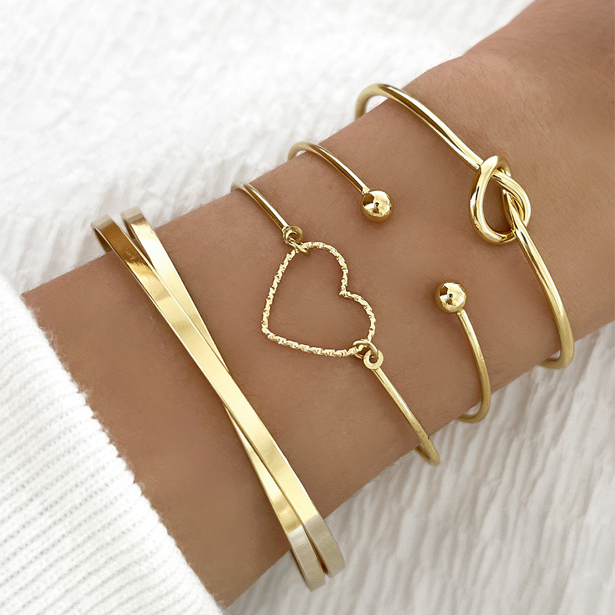 Alloy Love Knot Bracelet Suit