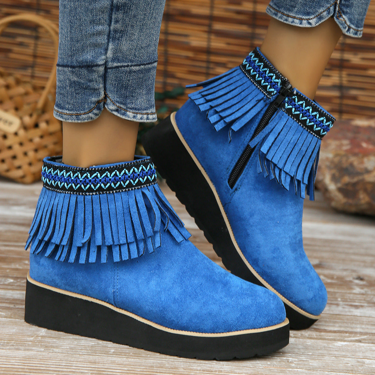 Fashion Thick Wedge Bootie