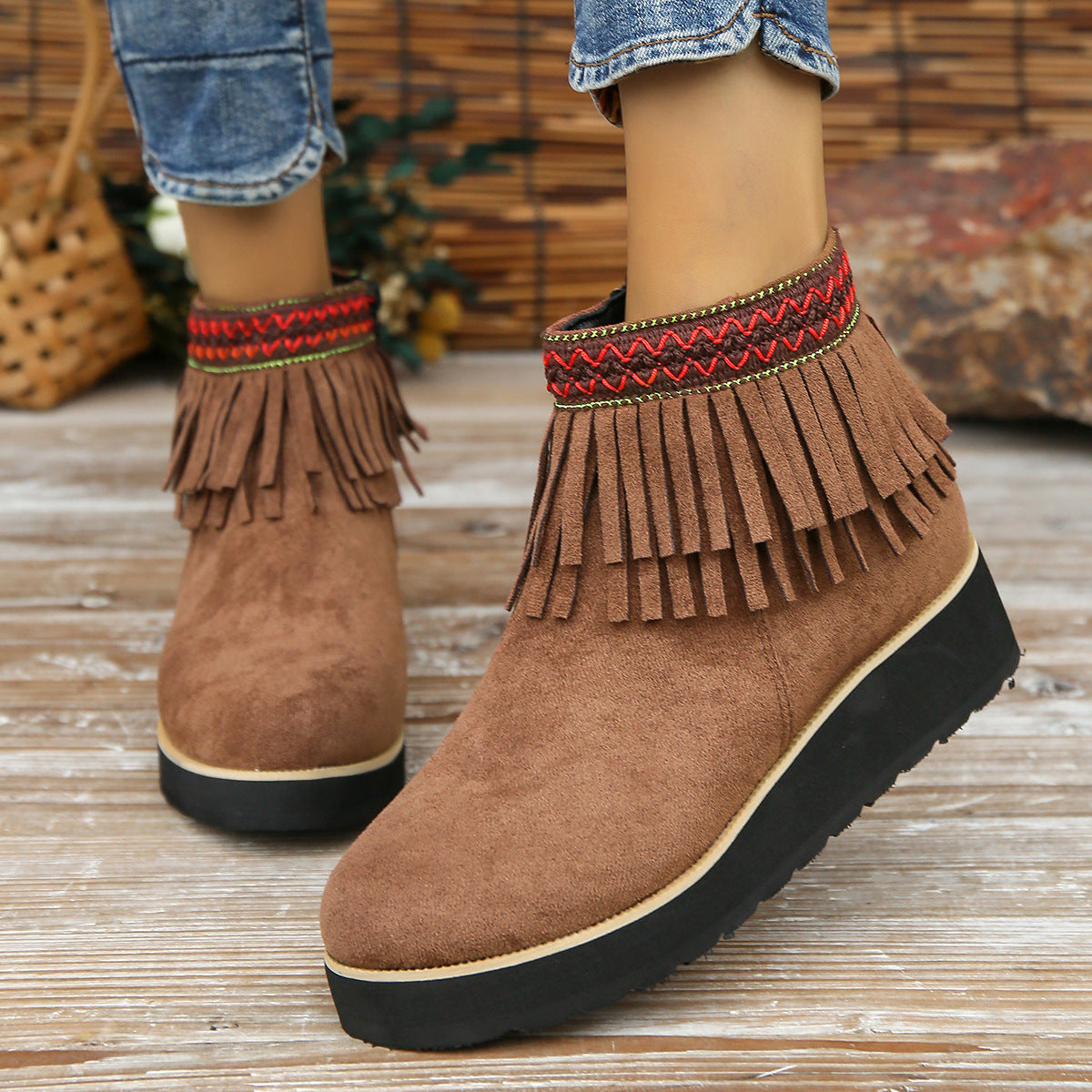 Fashion Thick Wedge Bootie