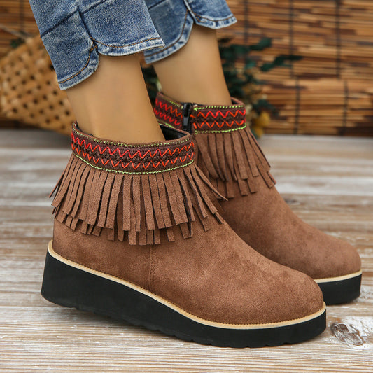 Fashion Thick Wedge Bootie